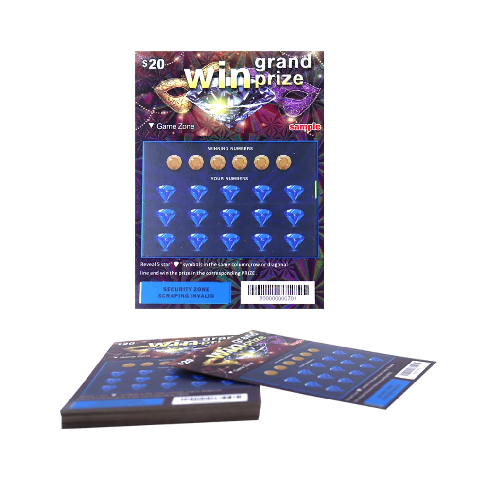 Lottery Card Customized design Scratch Off Tickets Draw Buy Cards Variable Data digital printing Lottery
