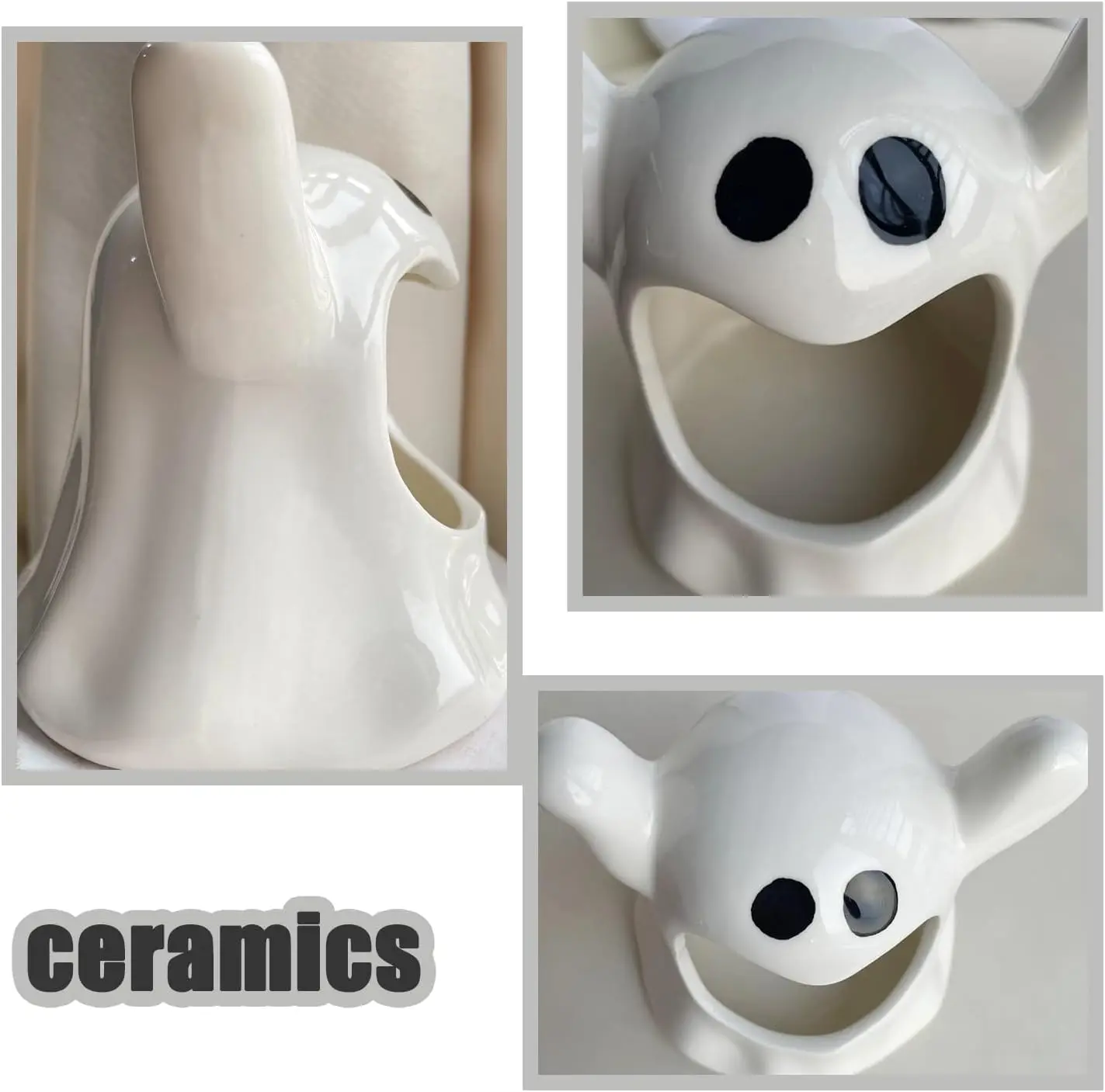 Ghost Shape Ceramic Candy Dish Halloween Candy Bowl Ceramic Ghost Jewelry Box Halloween Party Decoration