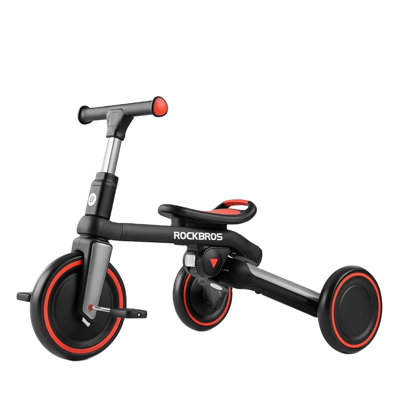 ROCKBROS Lightweight 3 Wheels Baby Balance Bike High Adjustable Folding Wheels Children Balance Bike