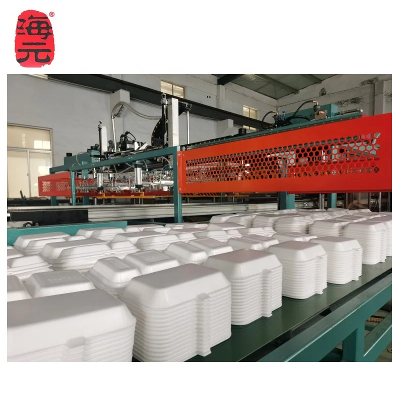 Fully automatic and high speed PS PSP foam fast food container production line disposable lunch box making machine small
