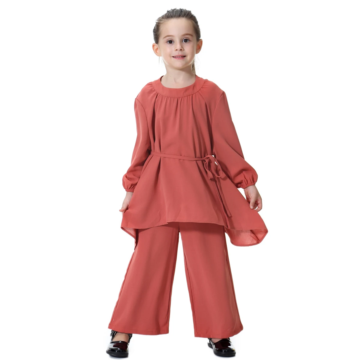 2022 best seller loose casual style cotton material kids clothing Southeast Asia Islamic two piece set children clothing