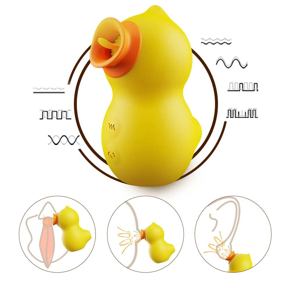 Sex Toys Female Products Woman Silicone Sex Toys Adult Vibrating Tongue Licking Duck Vibrator Heating Animal Vibrators