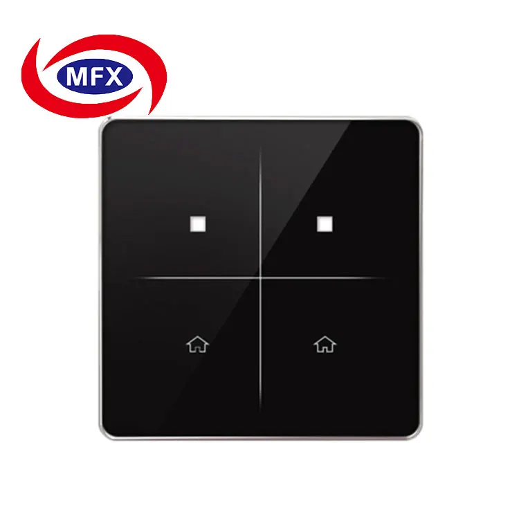 OEM Wall Mounted Tempered Crystal Glass Light Switch Touch Panel
