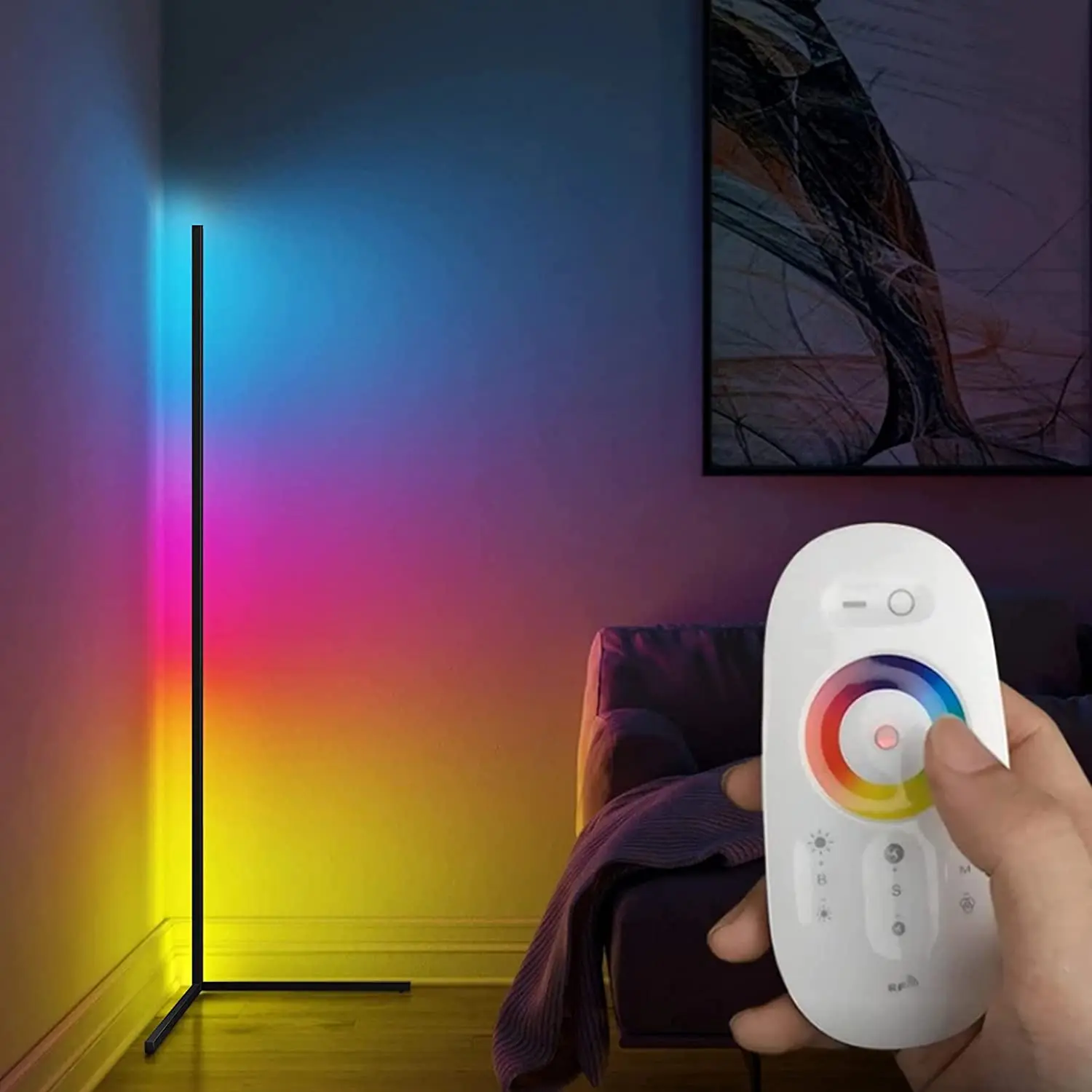RGB светодиодная Современная угловая лампа-подставка Радужный закат проекция восхода солнца ночник Напольная Лампа для гостиной
