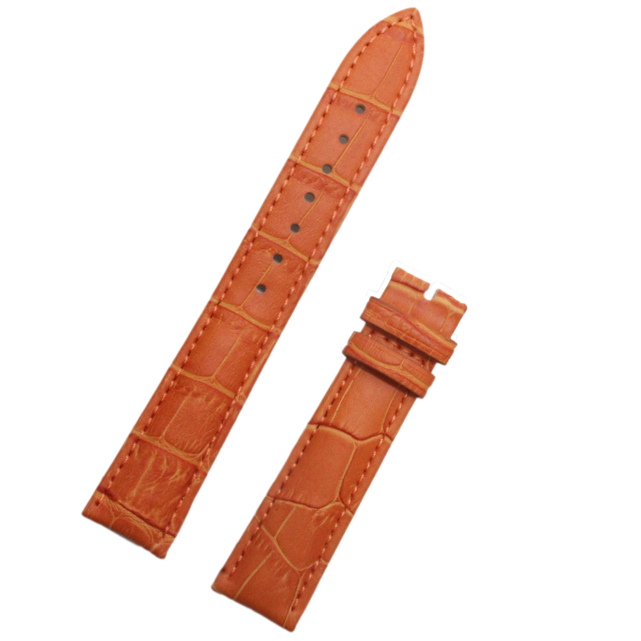 Factory directly  bamboo Crocodile grain Cowhide genuine leather high quality watch straps band