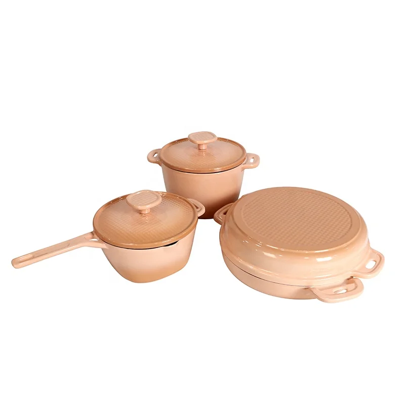 Kitchenware Enamel Cookware 6-Piece Cast Iron Pots and Pans Set Manufacturer