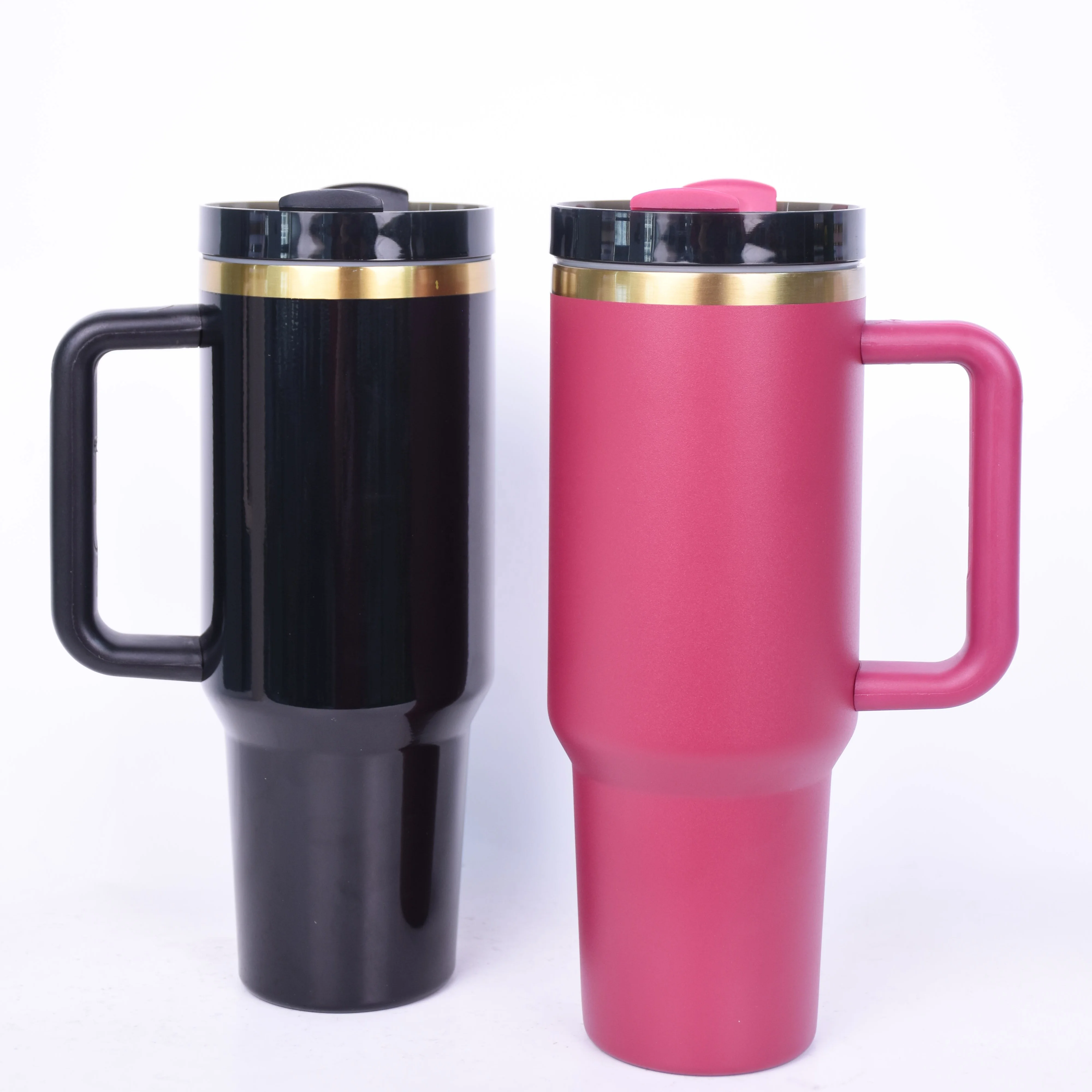 Gilded Copper Stainless 40oz Adventure 18/8 Vacuum Tumbler With Handle And Straw Customize Logo Mirror Copper Tumbler