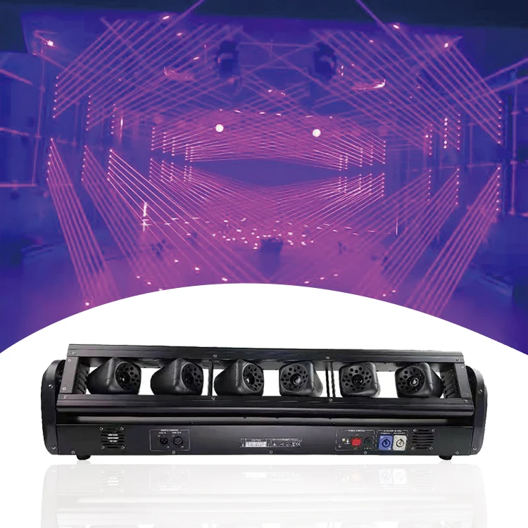 Светодиодный однолучевой 3 Вт 12 Вт полноцветный dmx-бар красный жир rgb движущаяся головка сканирование 6 глаз 3 в 1 диско dj лазерное освещение для ночного клуба