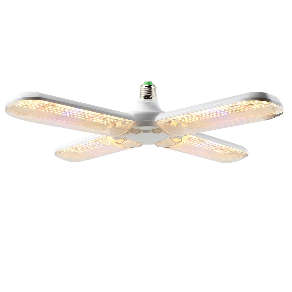 Sinjia brand new foldable 200W E27 warm light four leaf led grow light lamp holder and timing power line optional