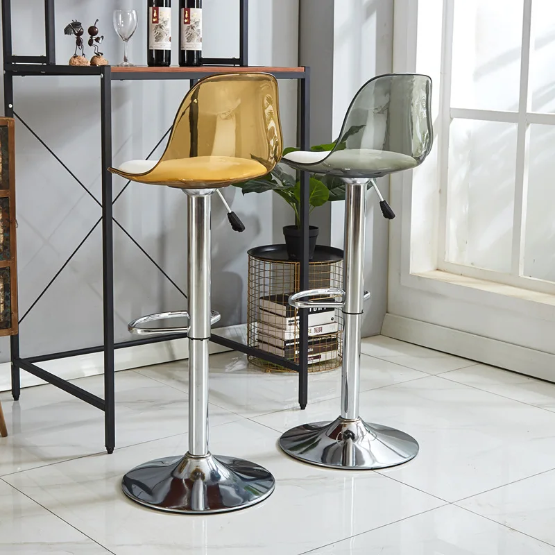 Modern simple lifting rotating wine plastic bar chair front desk high chair pet transparent bar chair