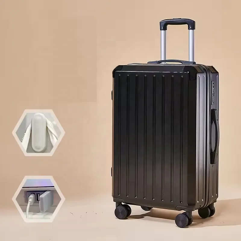 Best Price Multifunctional Carry On Trolley Business Suitcase Durable Boarding Luggage With Usb Charger Por