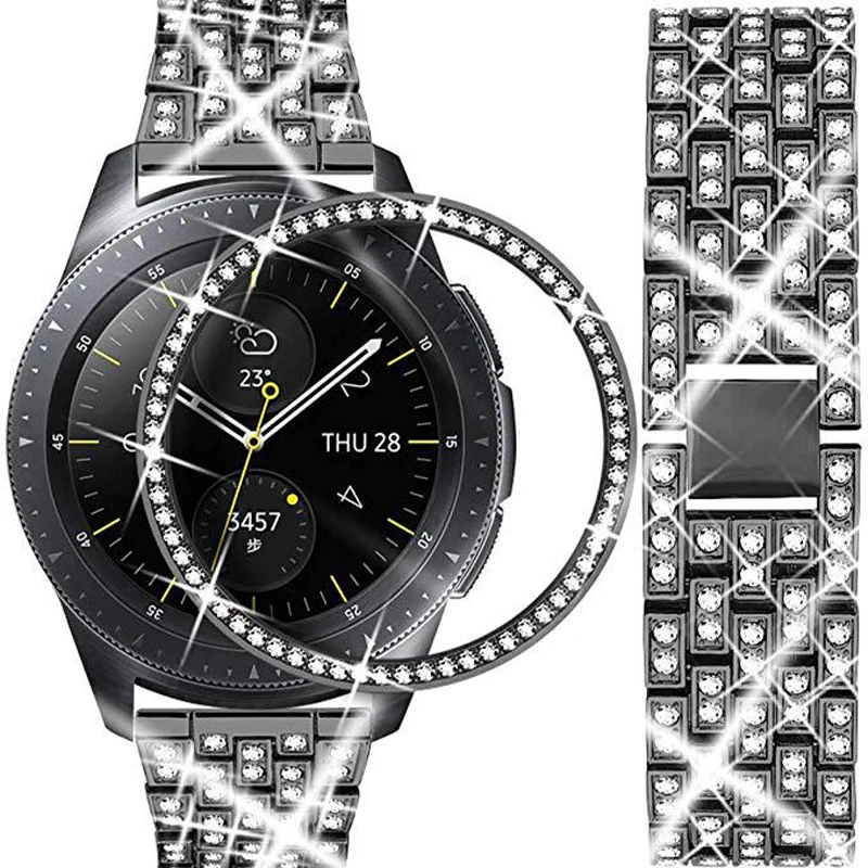 Ремешок BOORUI для samsung gear s2, блестящий браслет для samsung galaxy watch 46 мм с алмазным чехлом, 22 мм