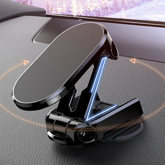 Order Free Sample Telefoon Houder Foldable Mobile Holder Magnet Zinc Clip Adjustable Phone Stand Holder Magnetic Mobile Holder