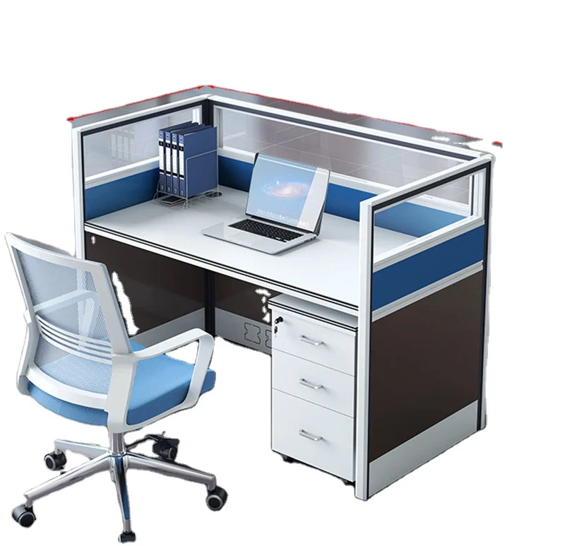 Wholesale Modern Design Single Person Office Computer Workstation Desks Table for Office Furniture Include Locker and Chair