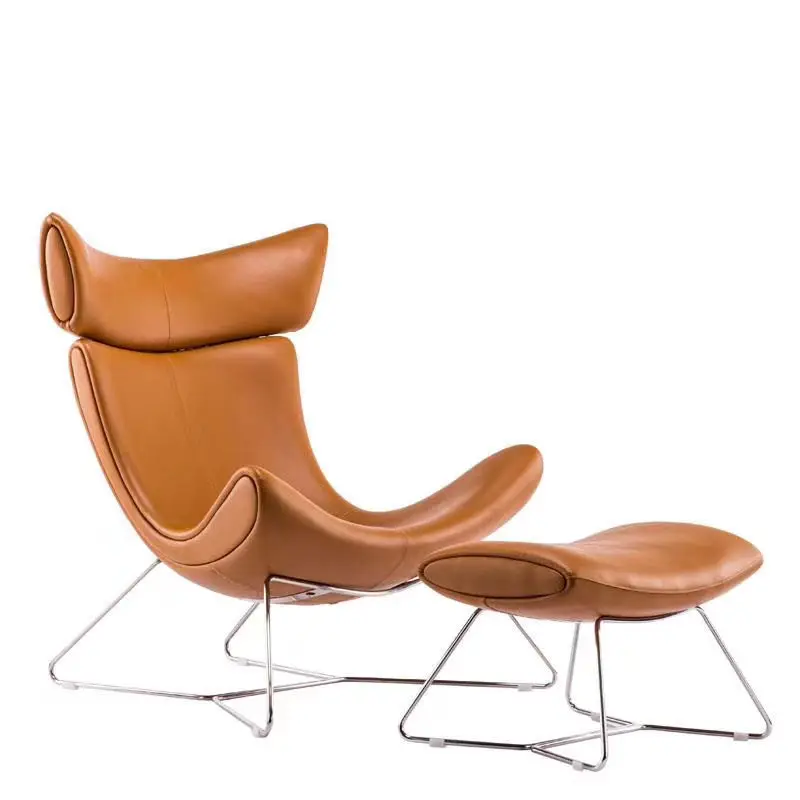 Swivel Danish design leisure luxury fiberglass lounge leather living room leisure revolving accent Imola armchair