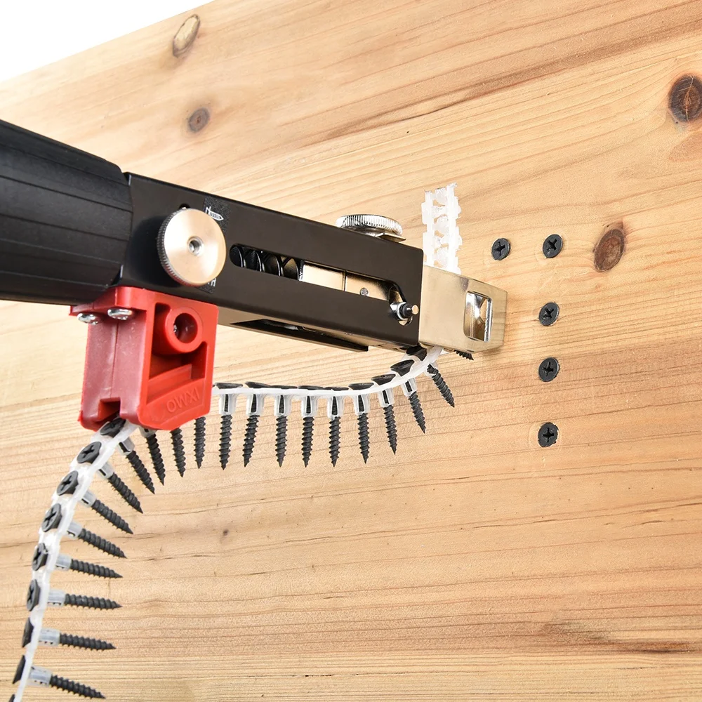 Automatic Electric Chain Belt Screw Gun with Chain Belt and 50pcs nails