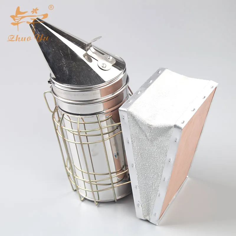 2025 Stainless Steel Galvanized Dermis Leather Honey Hot Bee Hive Smoker With Inner Tank Bee Honey Tools for beekeeping