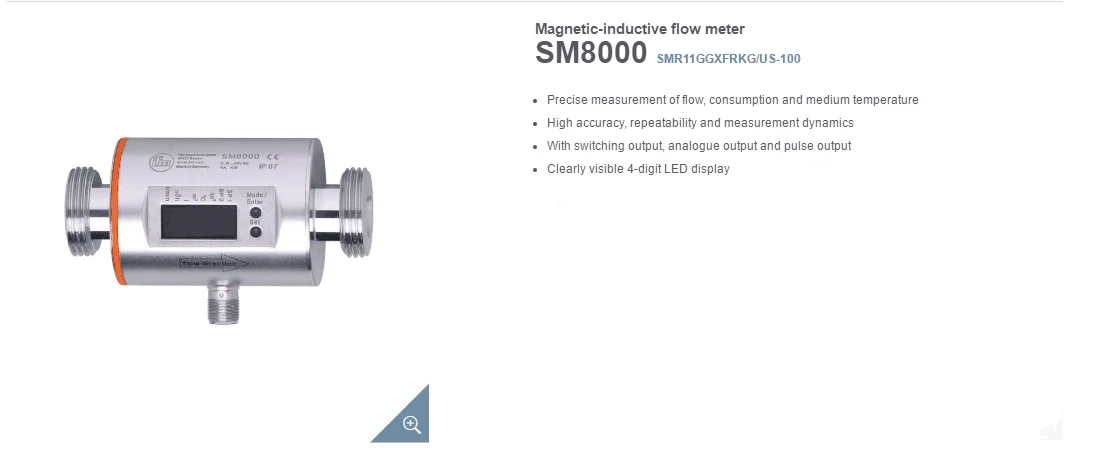 IFM SM8000 Electromagnetic Flowmeter Sensor