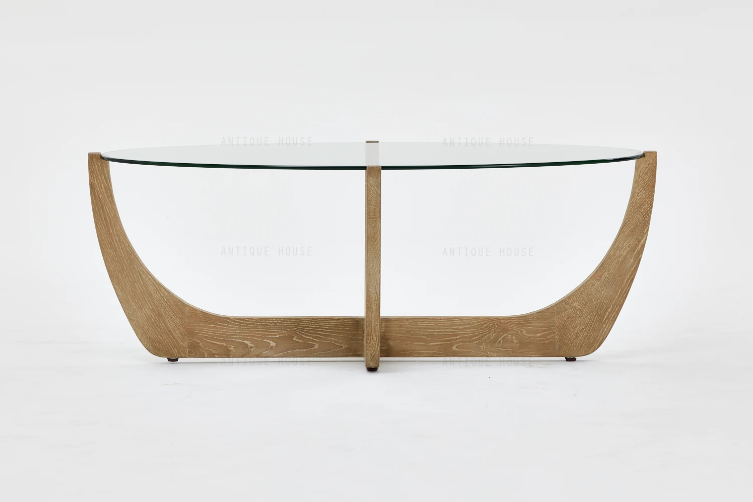 Japandi Oak tempered glass table wabi sabi dinning table set modern simple design coffee table