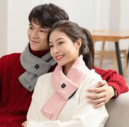 
Christmas gift for women and men Polyester Winter Medium Size Unisex Jacquard Heated Scarf with Usb 