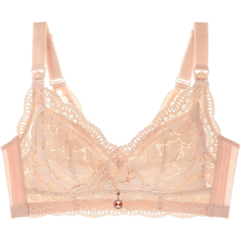 Hot sale women nursing bra bralette high-end anti-sagging ultra-thin large size summer push up soft wireless pregnant bra