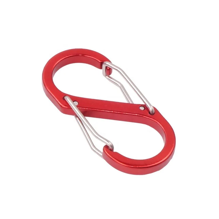 Customized Laser Engraved Logo Aluminum Alloy 5# S Shaped Carabiner