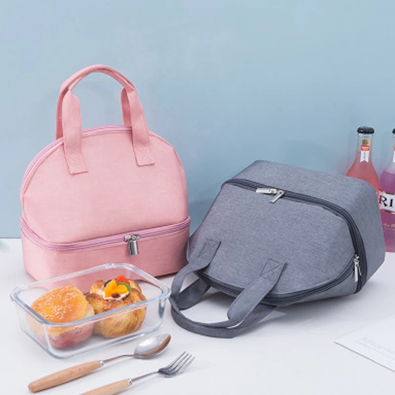 Promotional  multi-color oxford fabric Aluminium Foil InsulatedTote Lunch Bag Thermal Food Cooler Bags