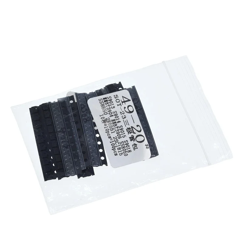 Комплект транзисторов SOT-23 SMD S9013 S9014 S9015 S9018 MMBT3904 MMBT3906 SS8050 SS8550 2N5551 2SC1815 всего 10 видов X10pcs = 100 шт.