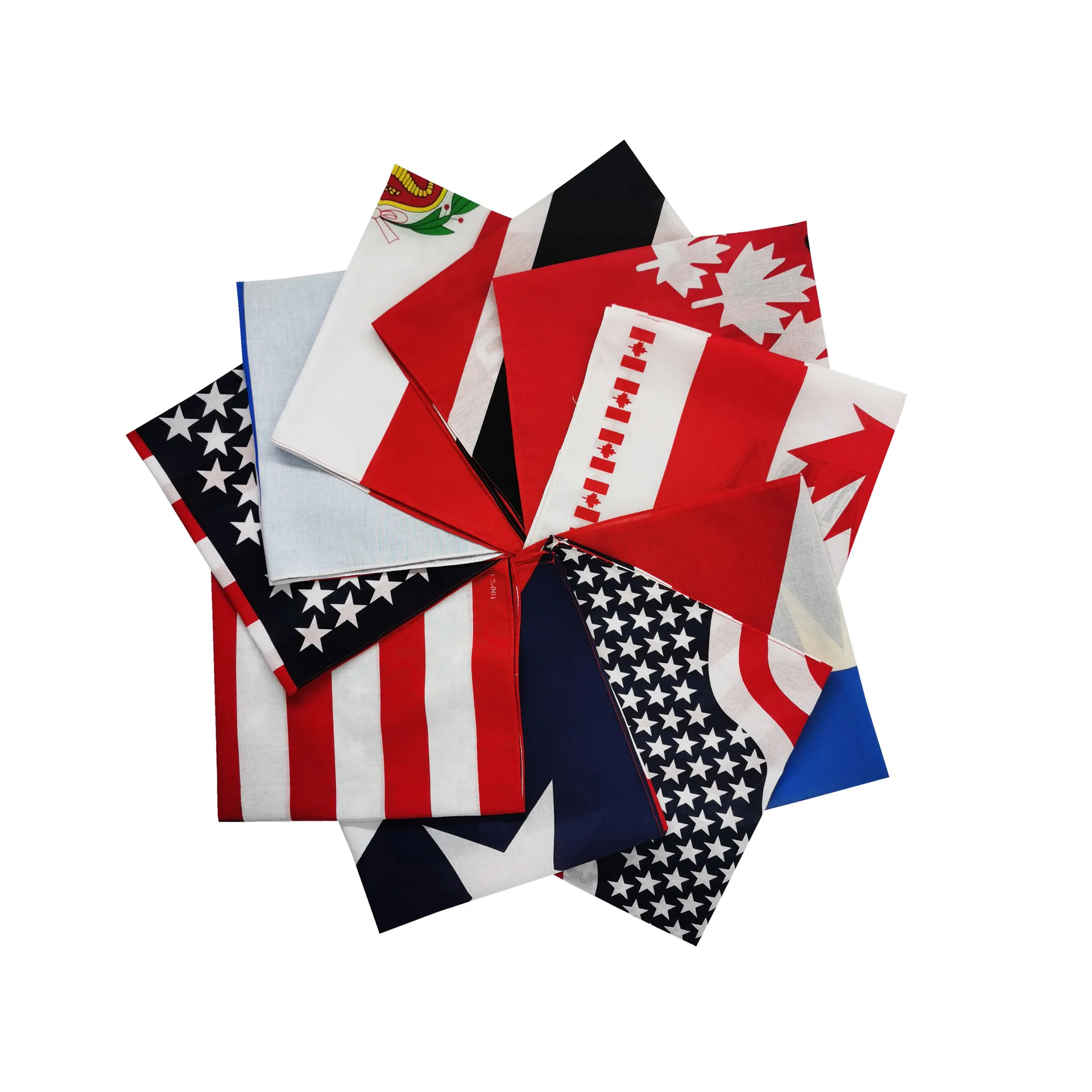 100% Cotton and Polyester  Caribbean Flags Bandana Country Flag Bandana American Flag Bandana for Outdoor activities