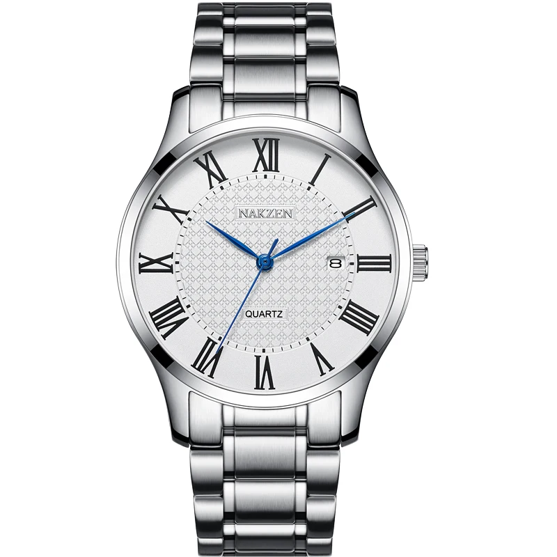 classic roman numeral valentine watches cheap made in china wristwatch all stainless steel couple wrist watch