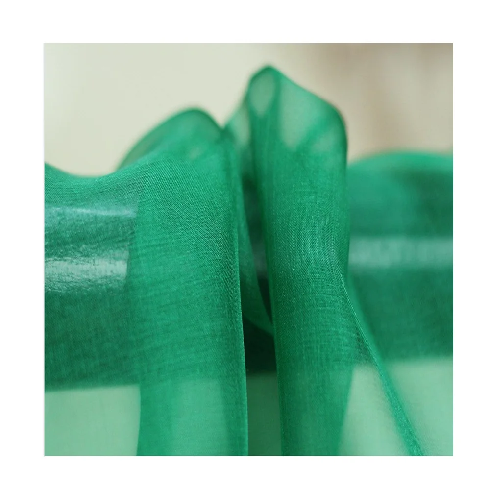 China silk cheap 5.5mm 55' Mulberry silk organza fabric dyed silk fabric for wedding dress