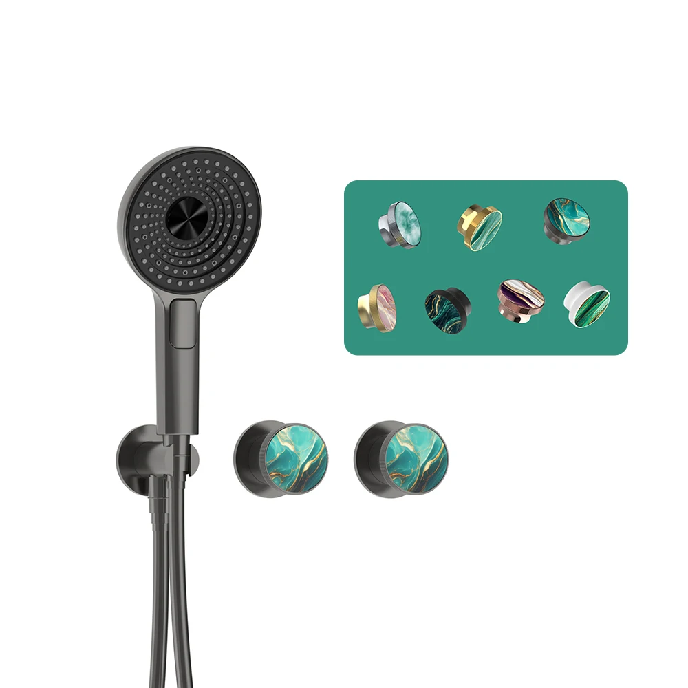 Modern Concealed Shower Set Rain Shower Kit for Bathroom Recessed Shower Mixer Valves Copper Built-in