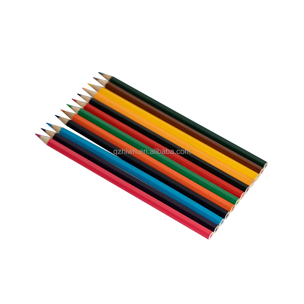 Multi color pencil support custom logos factory direct supply  safe and natural wooden colored pencils