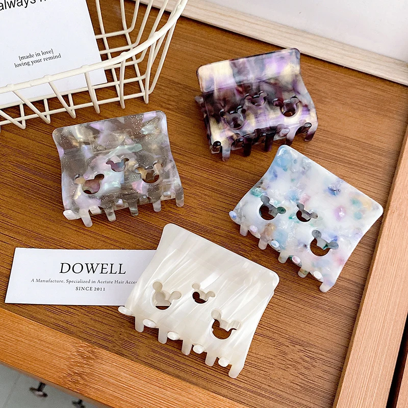 Dowell Acetic acid board hollowed out cartoon mouse hair clip curly hair grip clip medium size back head