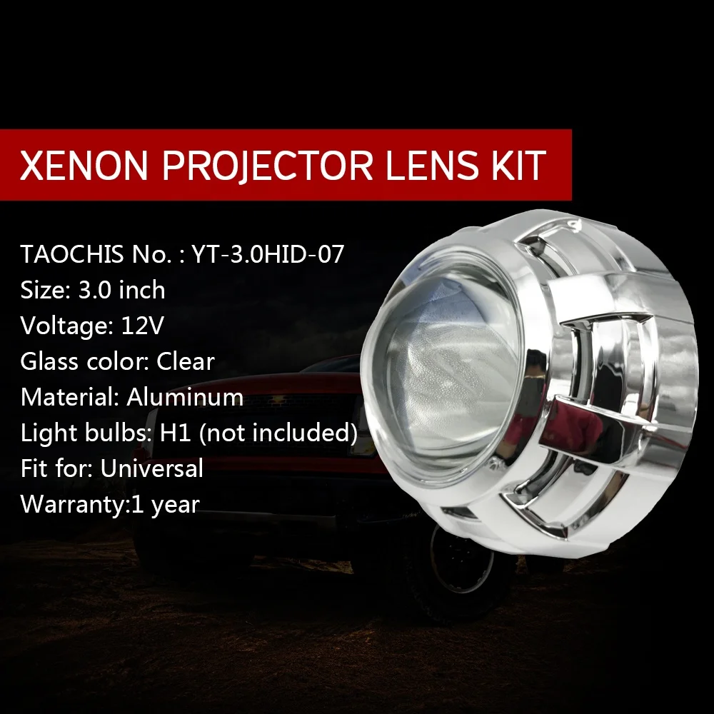 TAOCHIS 3.0 inch WST Headlamp Bi xenon Projector Lens Kit With Shroud APP control angel eyes Modify Head light retrofit tool