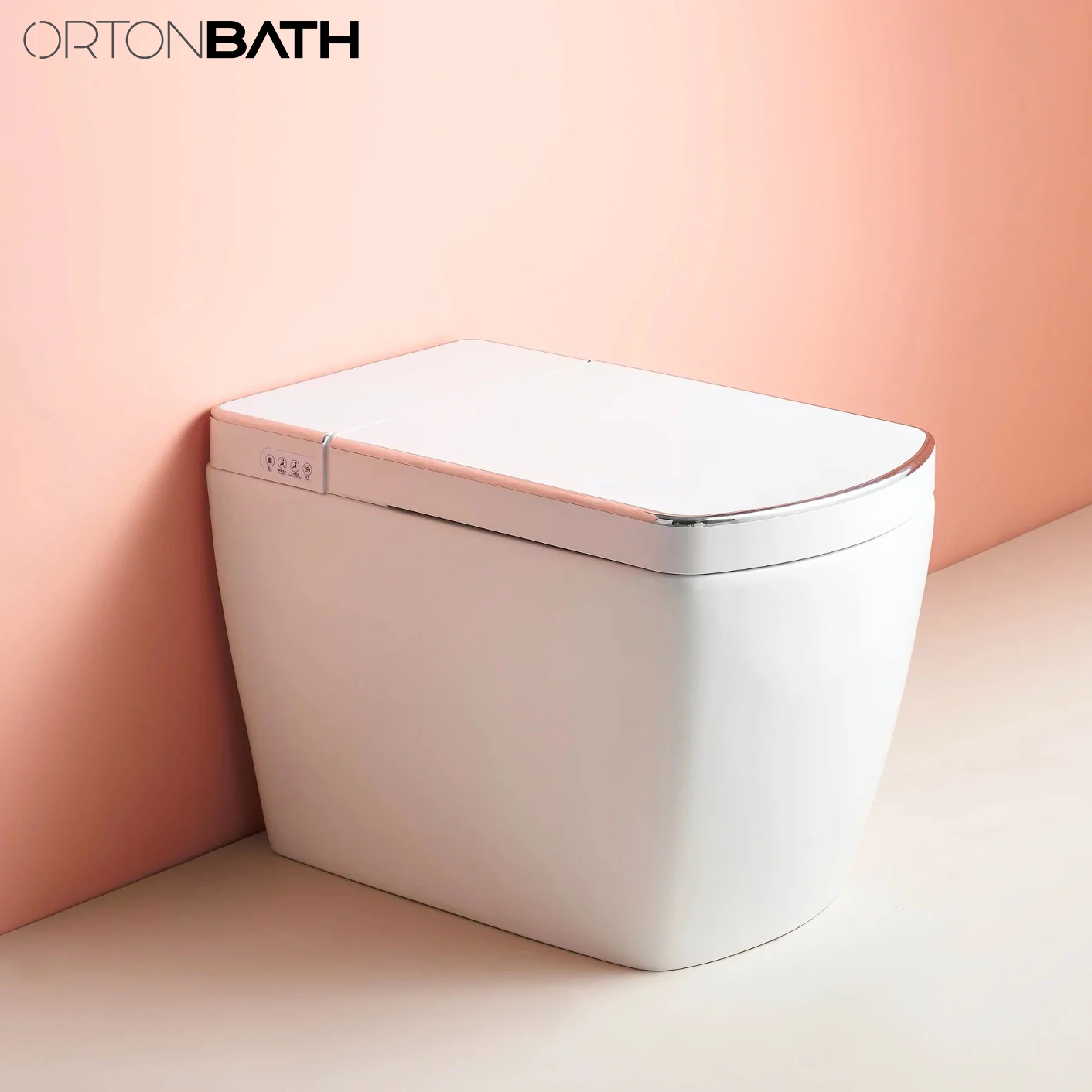 ORTONBATHS bidet function, Close Lid Blackout Flush Foot Kick Auto Flush  Tankless One Piece Toilet for Bathroom (Tankless)