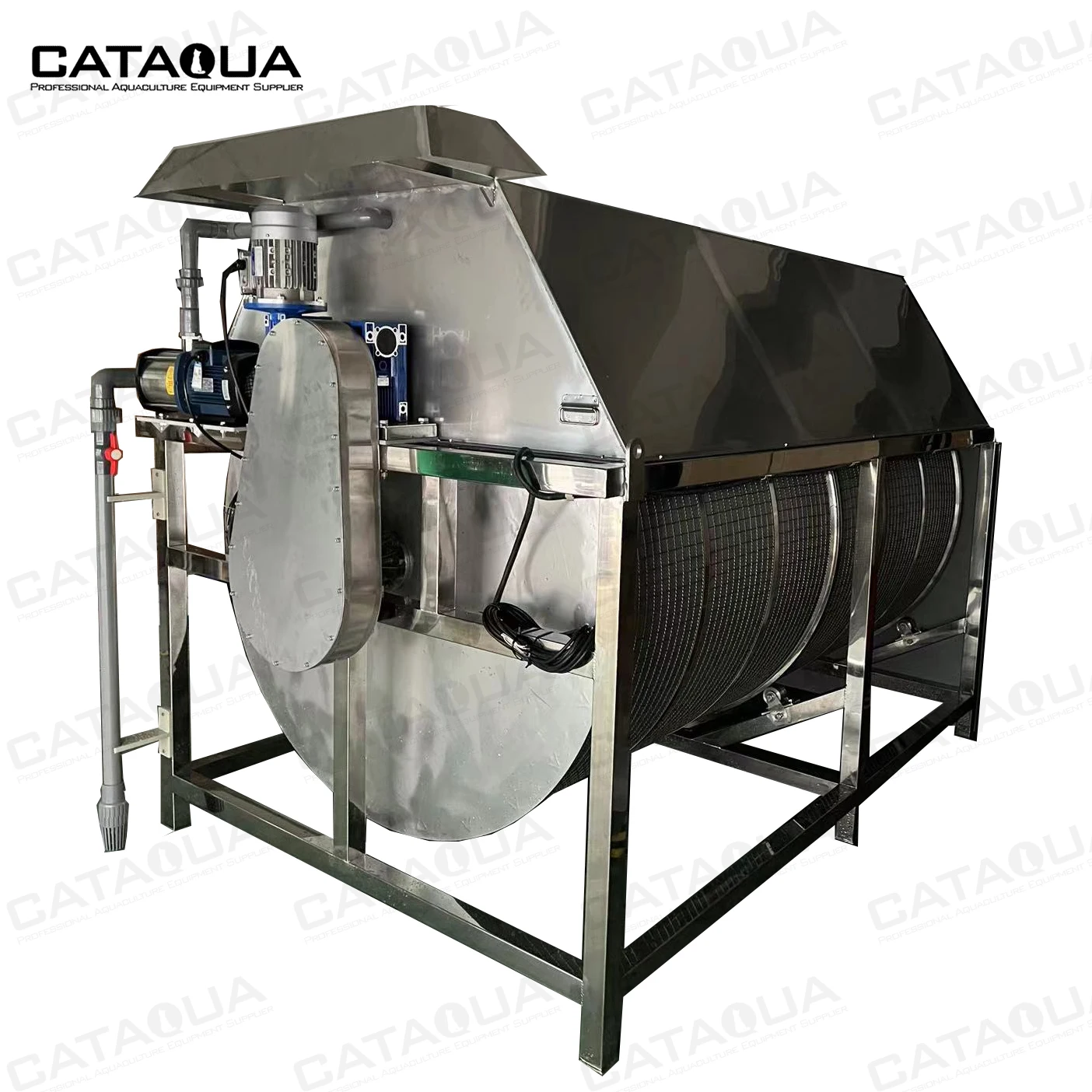 CATAQUA настроить Koi Комби нержавеющая сталь вращающийся Барабанный Фильтр пруд самоочищающийся