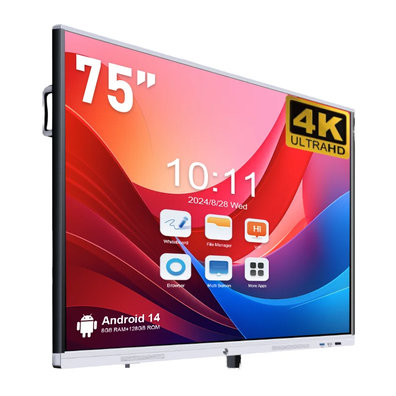 Android/Window OPS 4K Интерактивная умная плата с мультитач 75 дюймов Светодиодная панель 86 Размер экрана для компьютерного образования