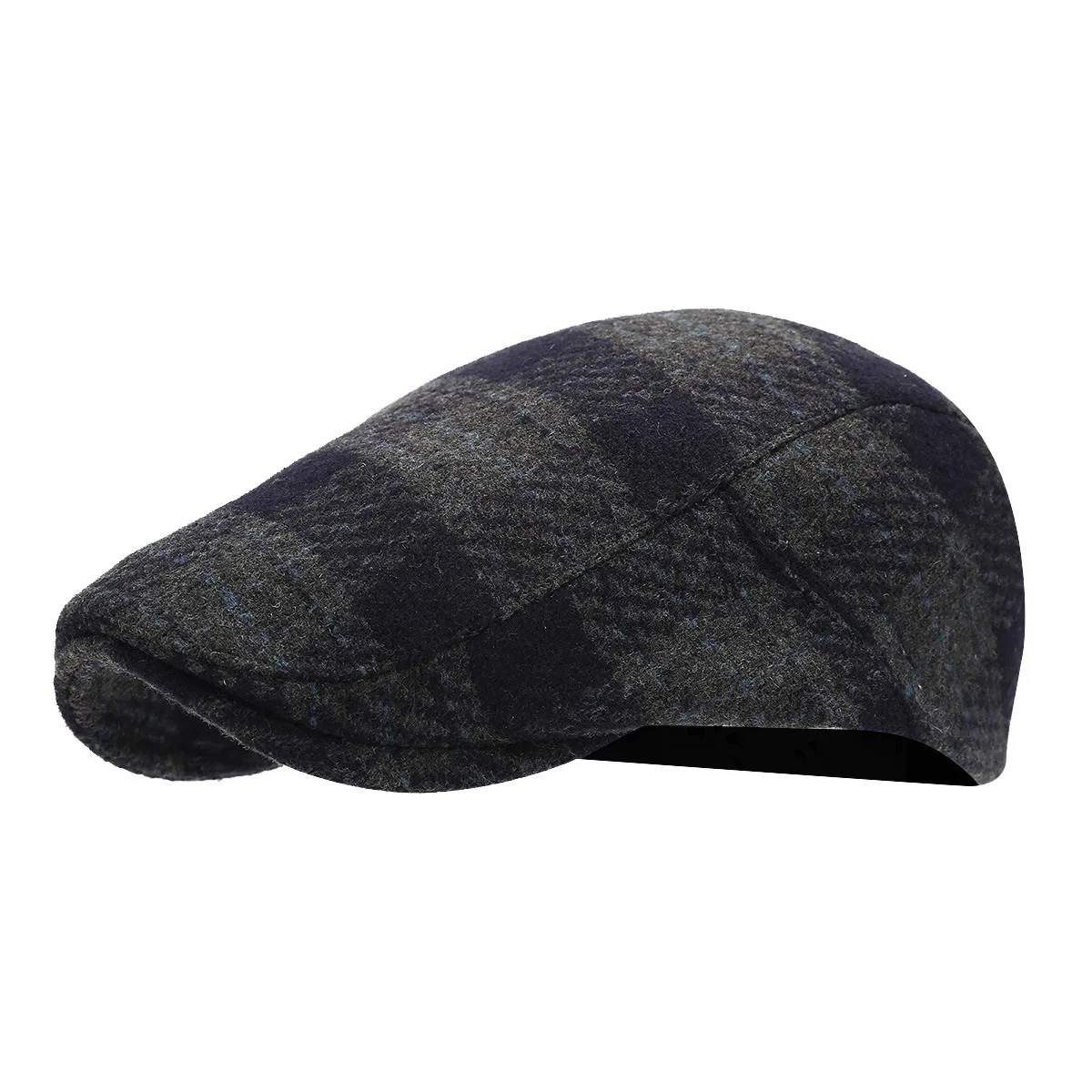 Irish Outdoor Plaid Beret Winter Hat for Men Women Wool Tweed Newsboy Flat Cap