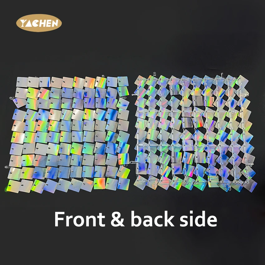 YACHEN wedding party event backdrop decoration 30-30 blue pink rainbow silver rose gold shimmer sequin wall panels