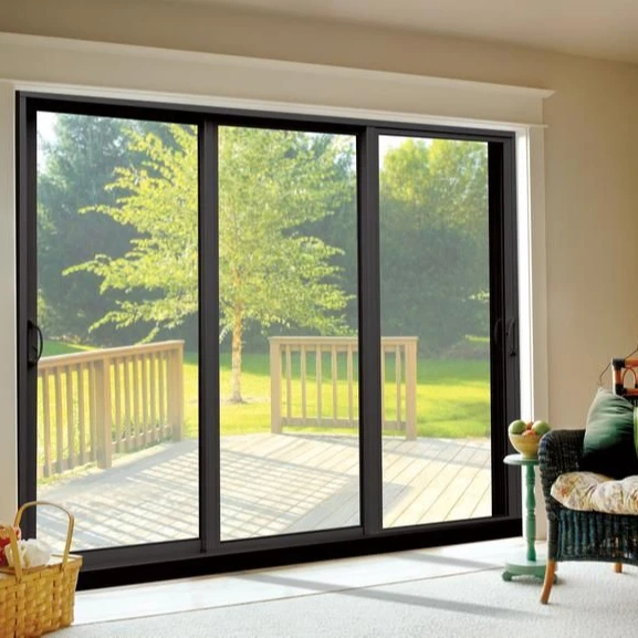 DERCHI exterior slim frame soft close Interior sliding door waterproof soundproof double glass aluminium patio sliding doors
