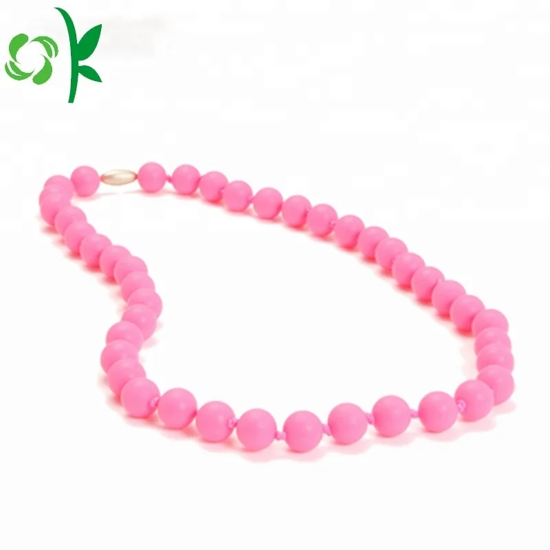 OKSILICONE Wholesale Silicone Bead Bracelet Soft Wristband Baby Teething Chewing Bead Toy Rubber Wrist Band for Kids