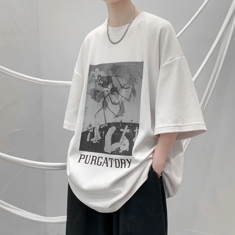 Summer Latest Private Label Pattern Printing Youth Clothes Round Neck Cotton Quick Dry T Shirt