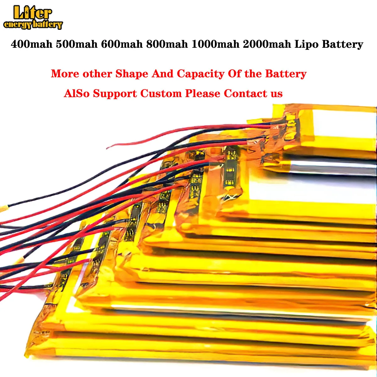 Custom battery 3.7V 7.4v 6v lipo 400mah 650mah 2000mah 6000mah 8000mah Rechargeable Lithium Polymer Battery battery factory