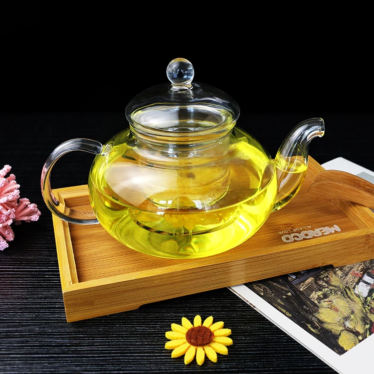 Wholesale Heat Resistant High Borosilicate Glass Material Glasses Tea Pot Drinkware Set with Teapot Customized Logo Color Box