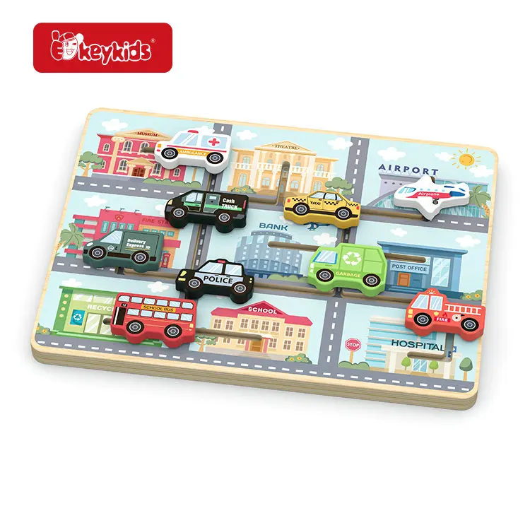 Montessori Toddler Travel Toys Wooden Maze Puzzle for Boys Girls 3 4 5 Years Old W11H147