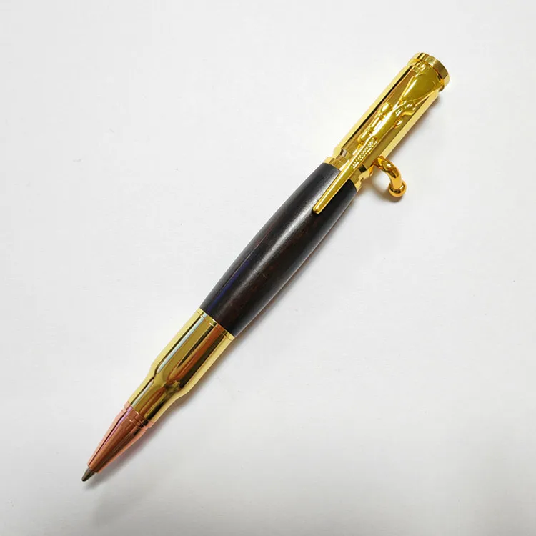 Creative Bullet Shaped Bolt Action Pen Custom Logo Rifle Design Clip New Design Business Gift 1.0mm Writing Metal Musket Style