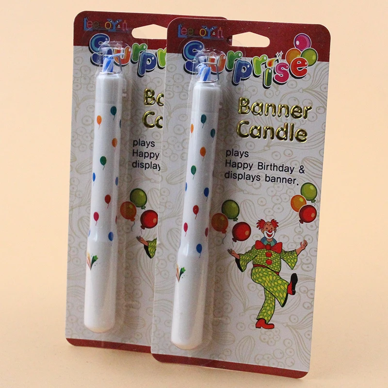 Wholesale happy birthday cake decoration surprise clown banner candle