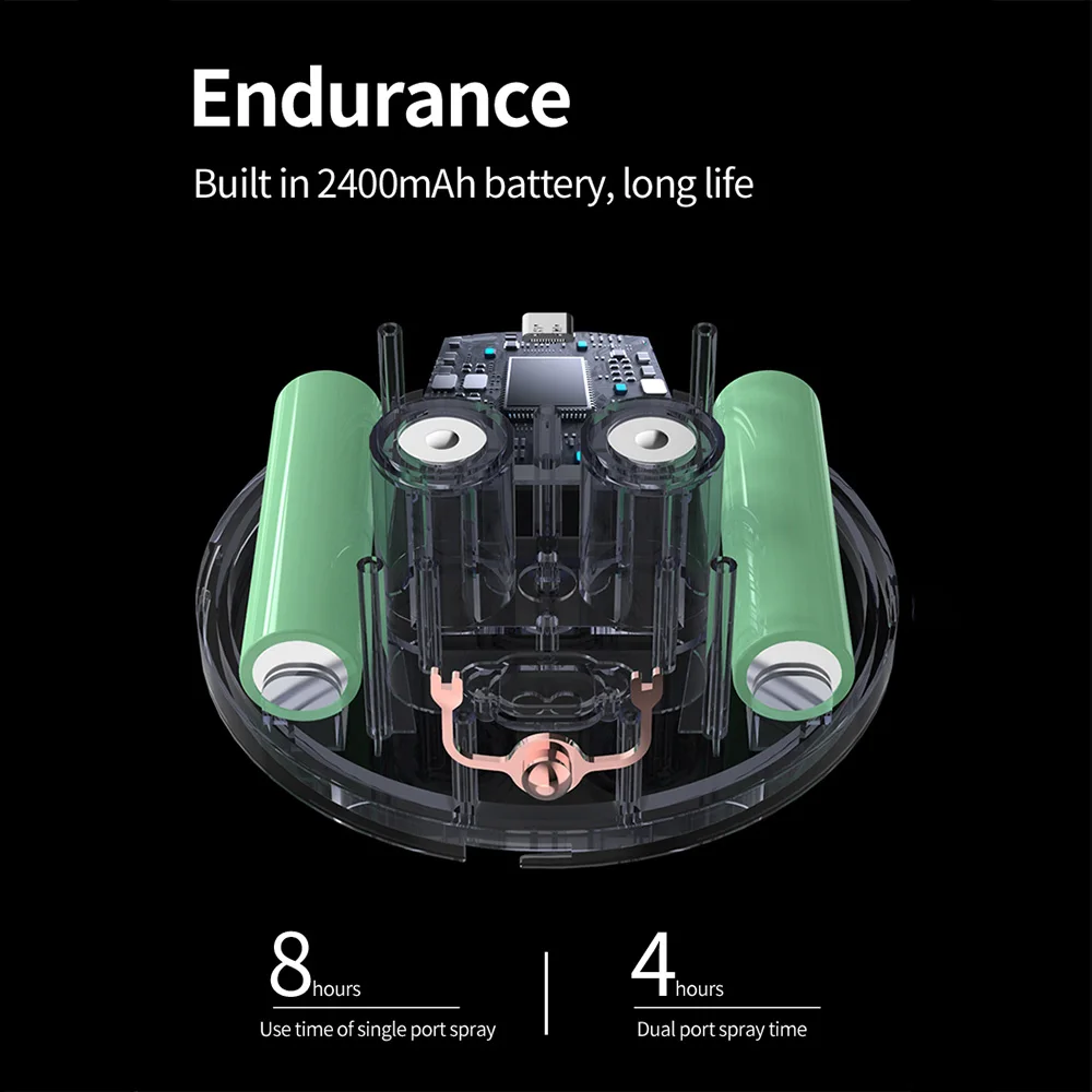 Korea Double Spray USB Wireless H2O Cool Mist Diffuser Ultrasonic Mini Humidifier 500ml 1000ml Portable Rechargeable