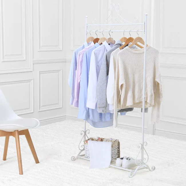 Прочная и прочная Ретро металлическая вешалка BOGER для одежды, винтажная вешалка для одежды с напольной полкой, вешалка для пальто, стоячий
